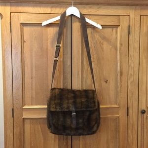 FAUX FUR MESSENGER BAG